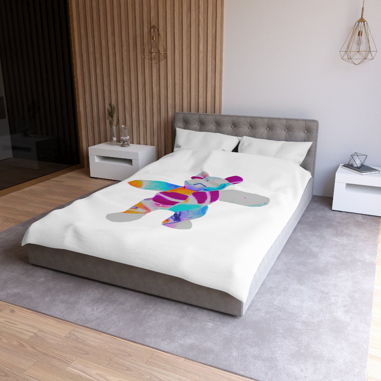 Microfiber Duvet Cover - Bold Graffiti Teddy Bear