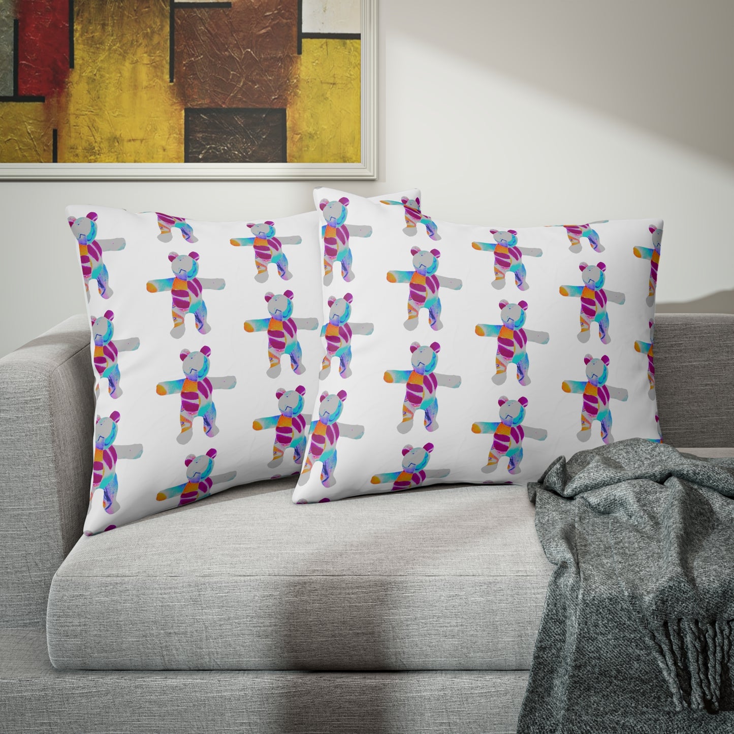 Pillow Sham - Bold Graffiti Teddy Bear