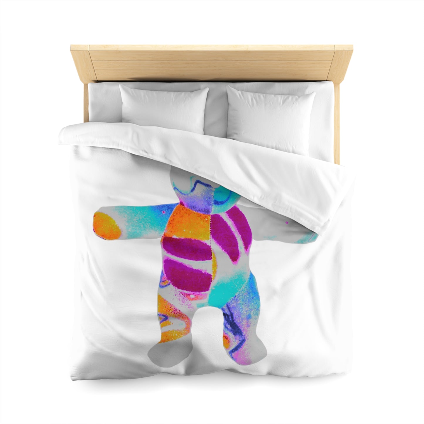 Microfiber Duvet Cover - Bold Graffiti Teddy Bear