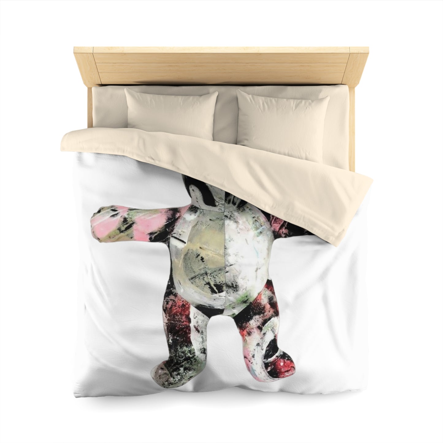 Microfiber Duvet Cover - Graffiti Teddy Bear #1