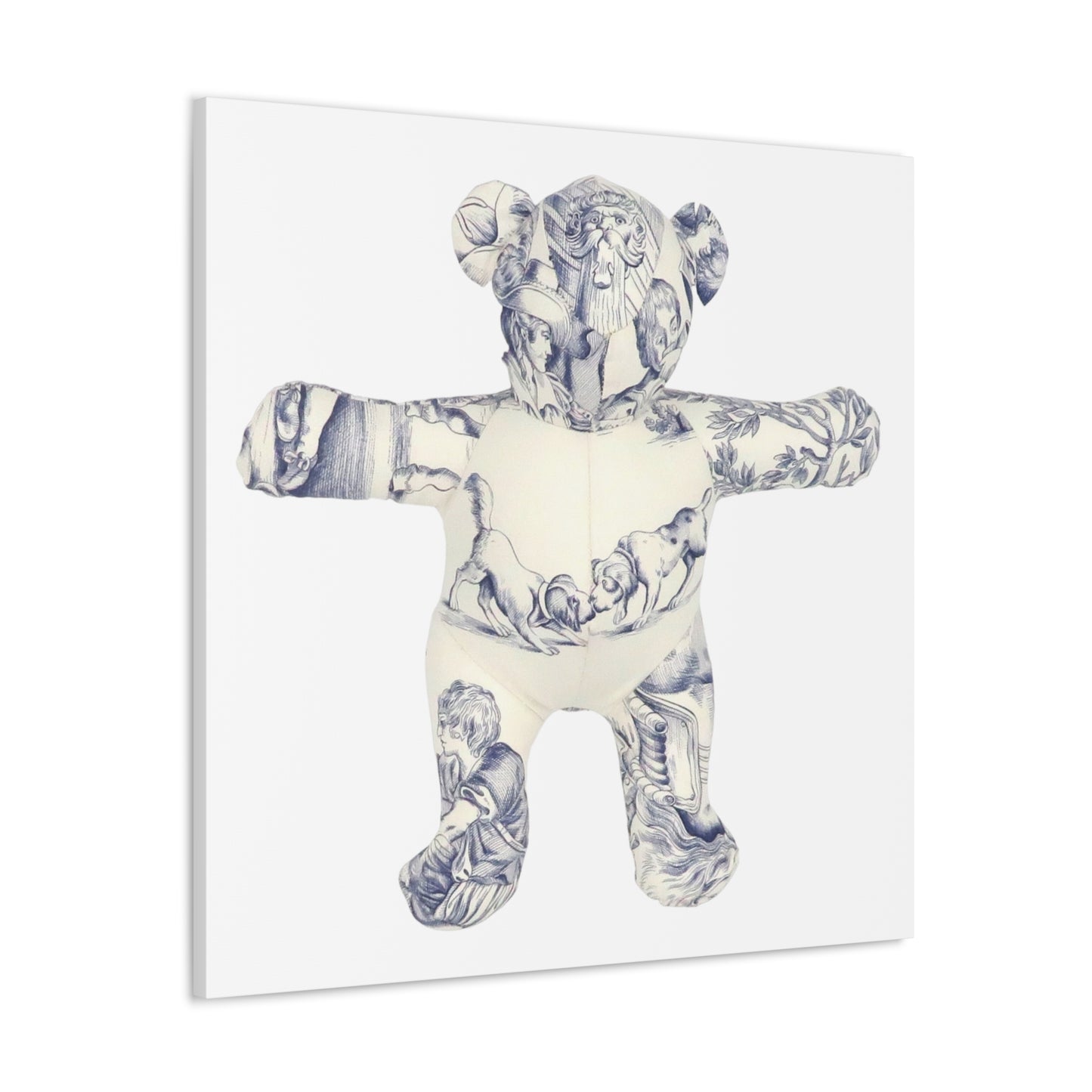 kissing dogs blue and white toile, Canvas Gallery Wraps