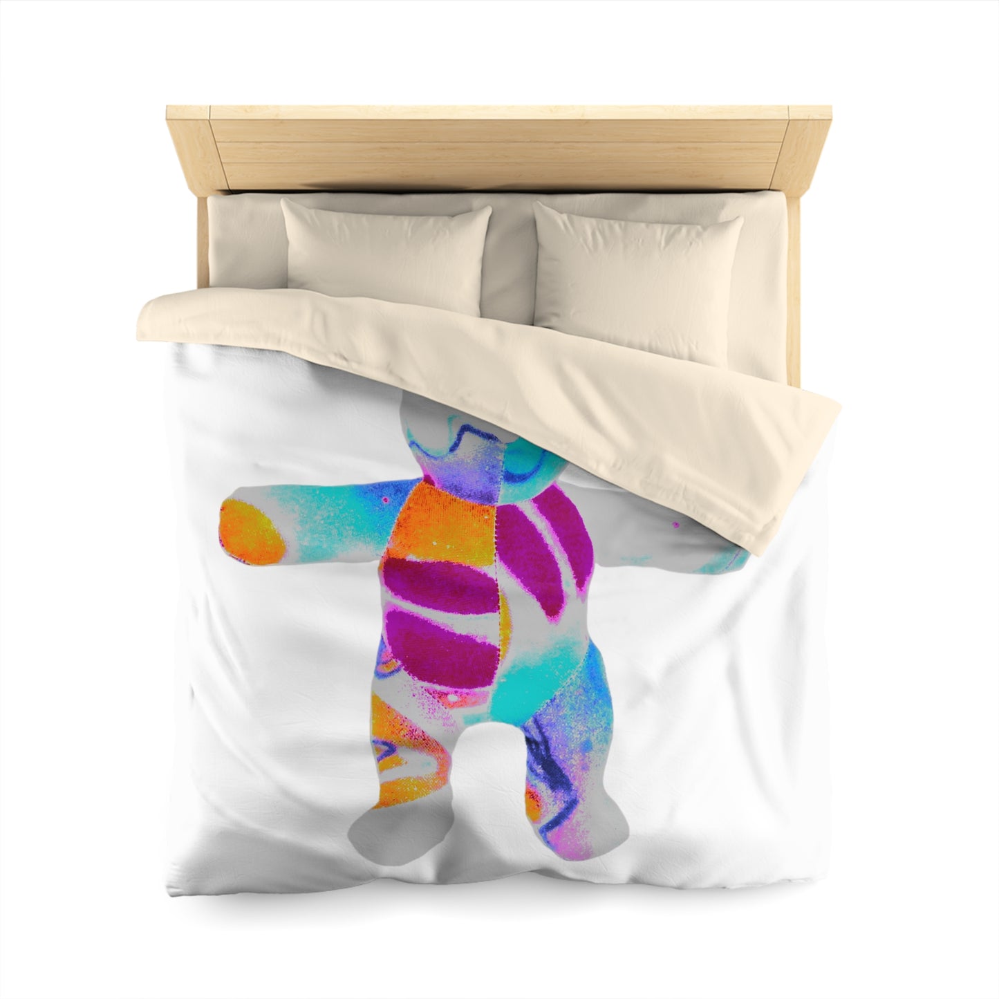 Microfiber Duvet Cover - Bold Graffiti Teddy Bear