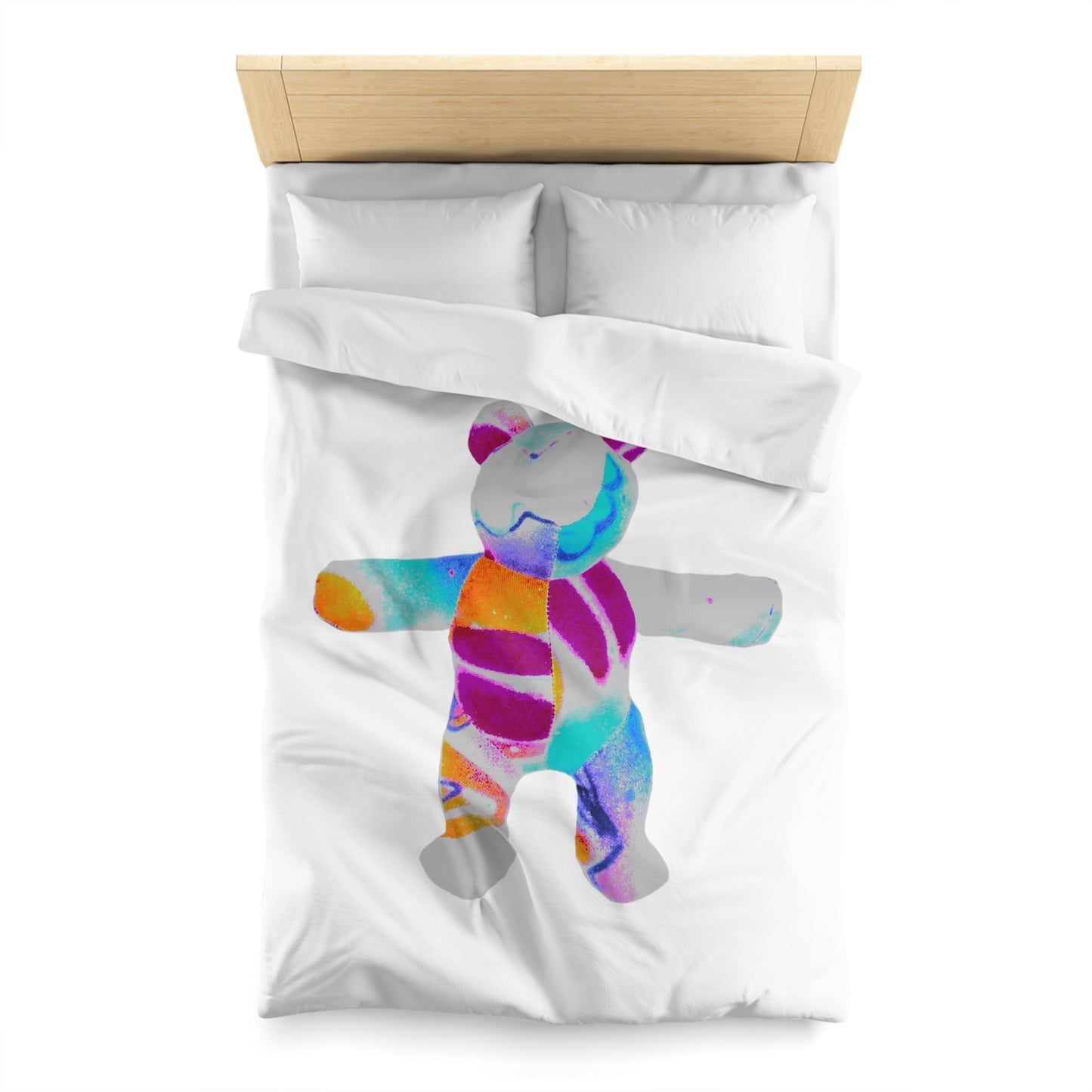 Microfiber Duvet Cover - Bold Graffiti Teddy Bear