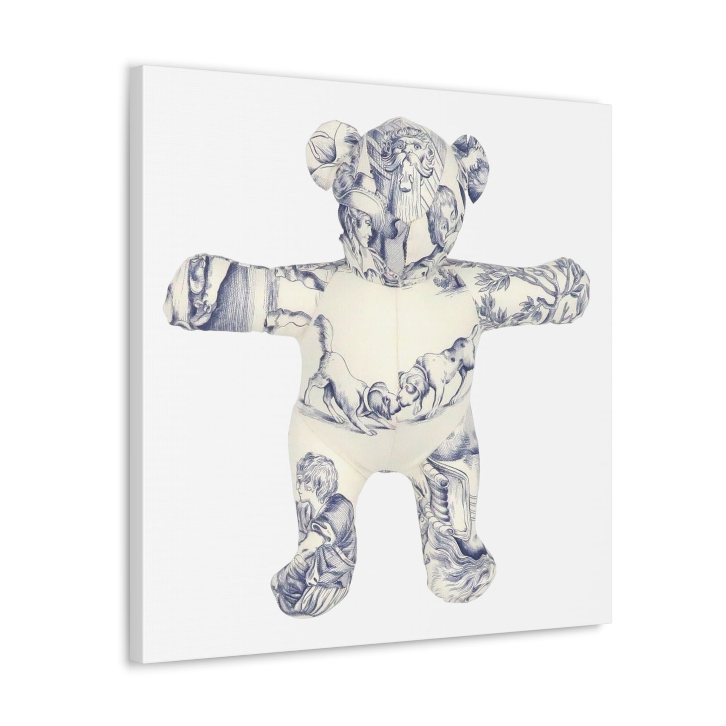 kissing dogs blue and white toile, Canvas Gallery Wraps