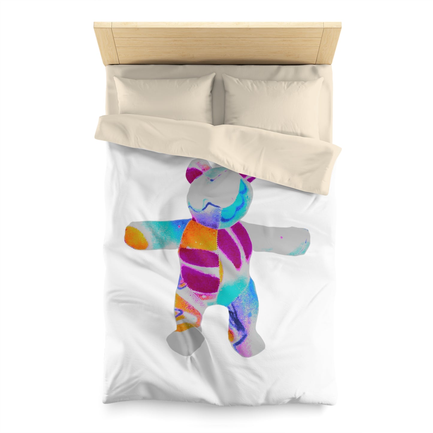 Microfiber Duvet Cover - Bold Graffiti Teddy Bear