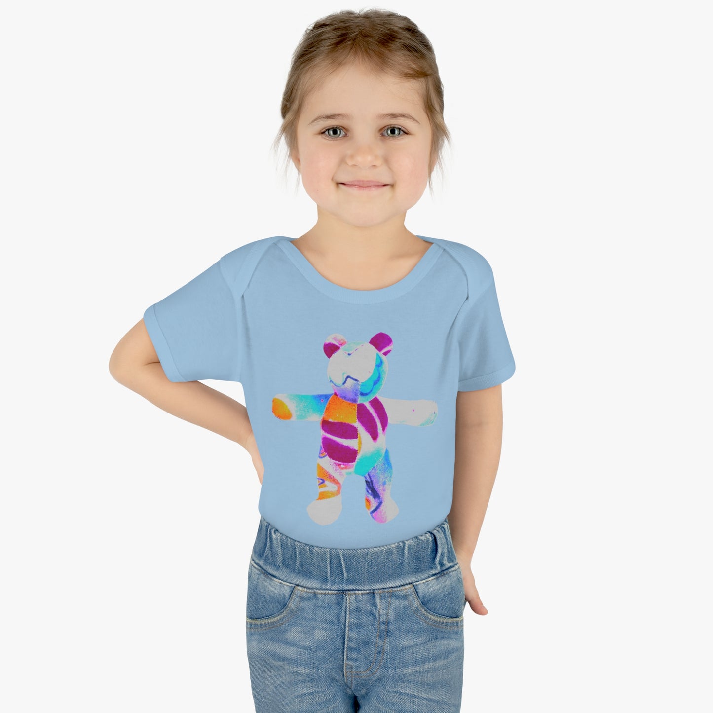 Baby Bodysuit - Bold Graffiti Teddy Bear