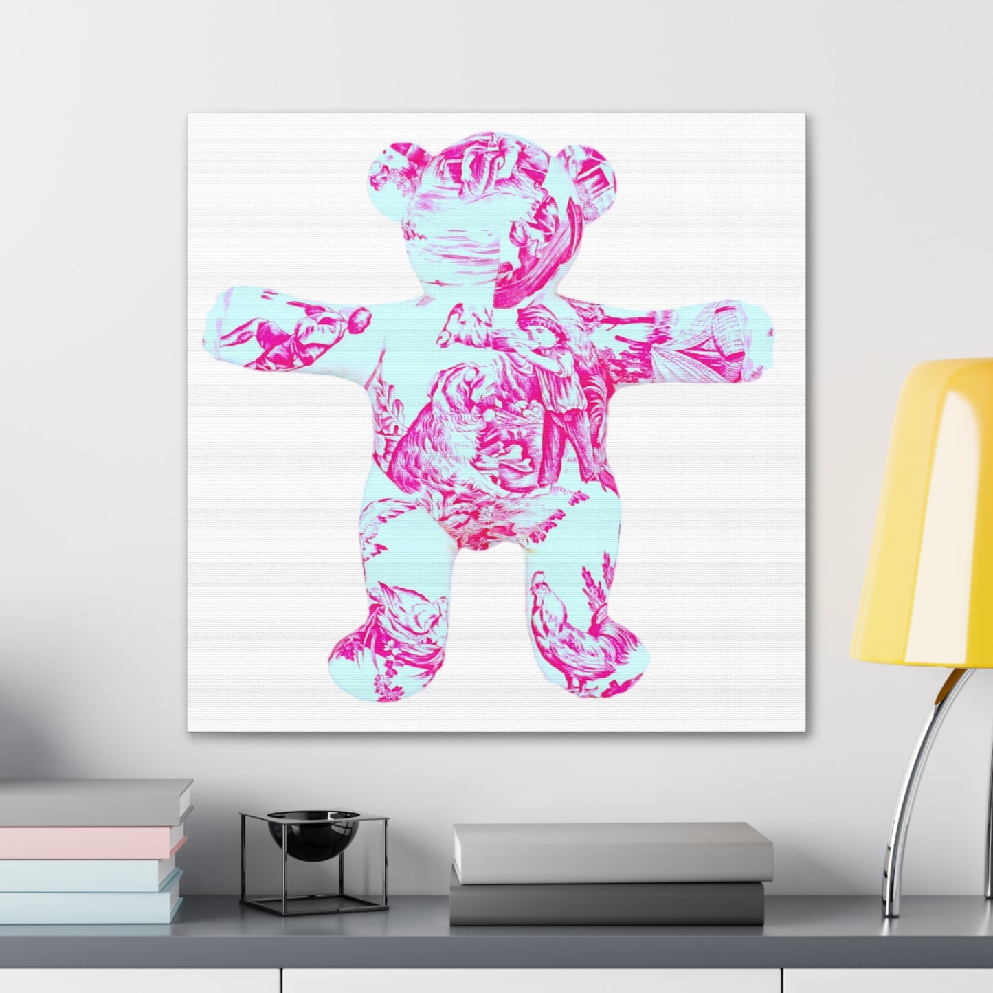 hot pink boy and dog Canvas Gallery Wraps