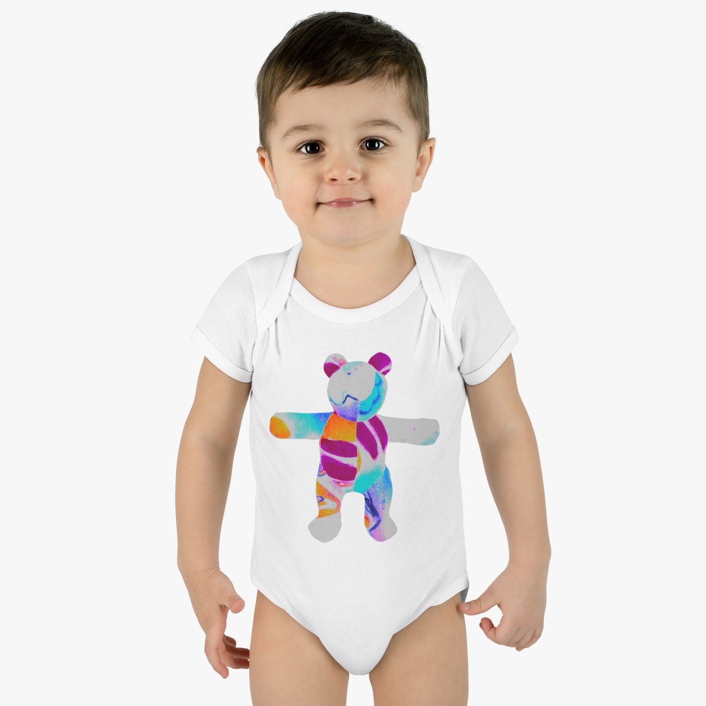 Baby Bodysuit - Bold Graffiti Teddy Bear