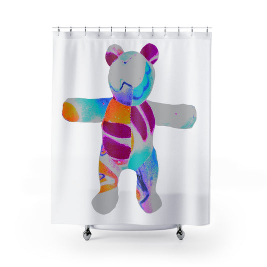 Shower Curtain - Bold Graffiti Teddy Bear