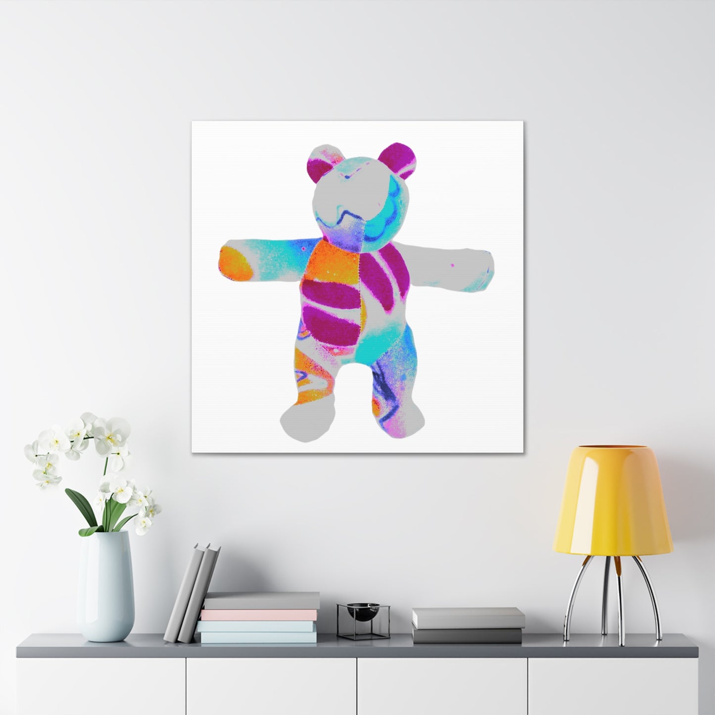 bold graffiti teddy bear Canvas Gallery Wraps