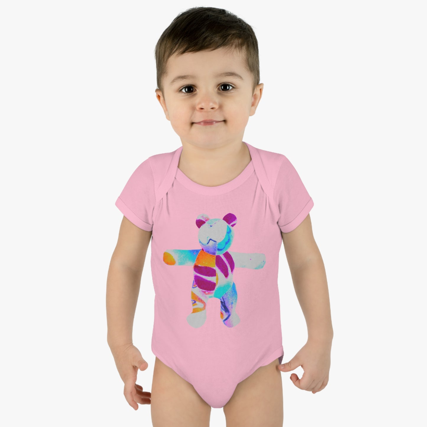 Baby Bodysuit - Bold Graffiti Teddy Bear