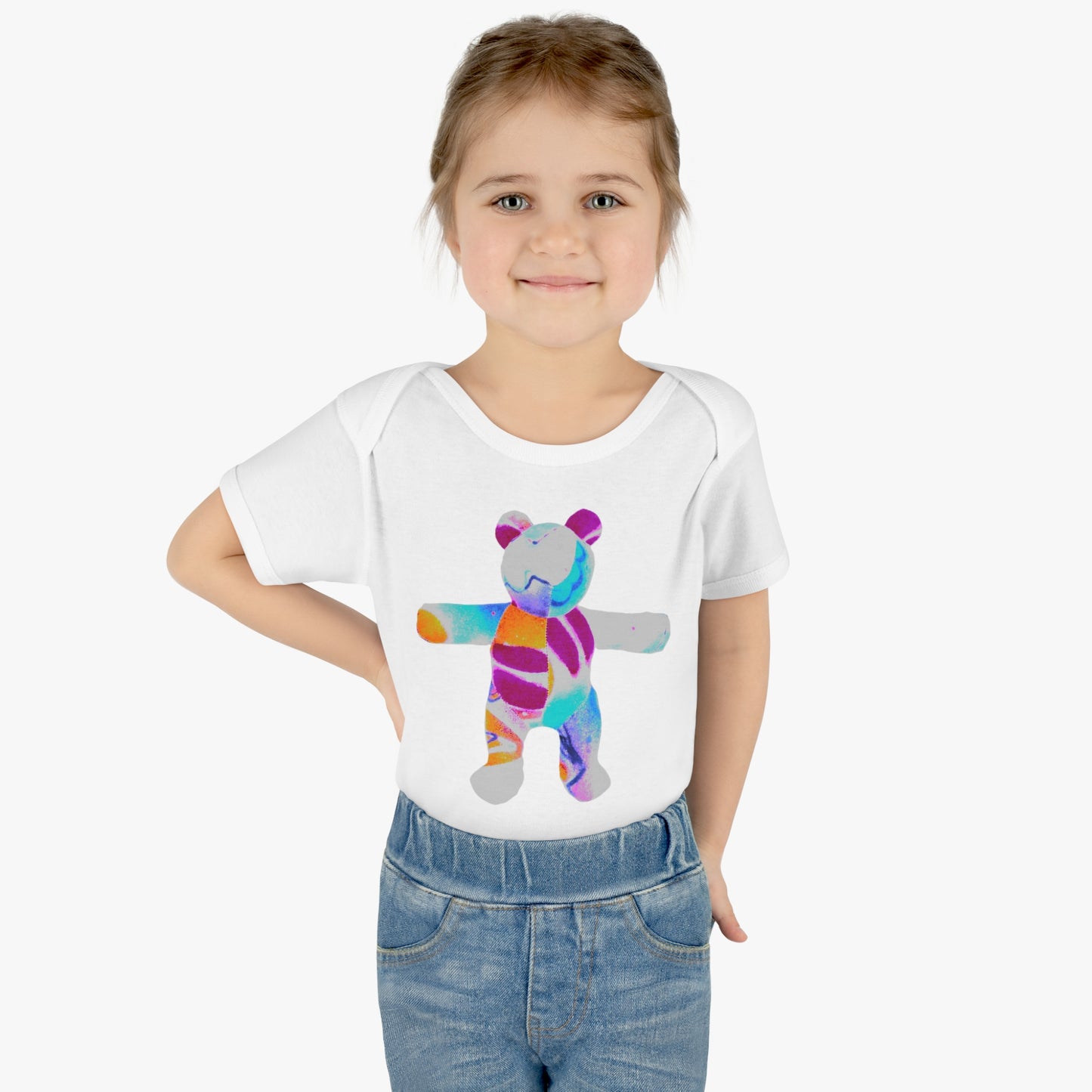 Baby Bodysuit - Bold Graffiti Teddy Bear