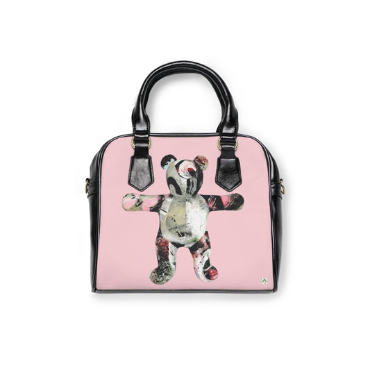 Light Pink Shoulder Handbag - Graffiti Teddy Bear #1