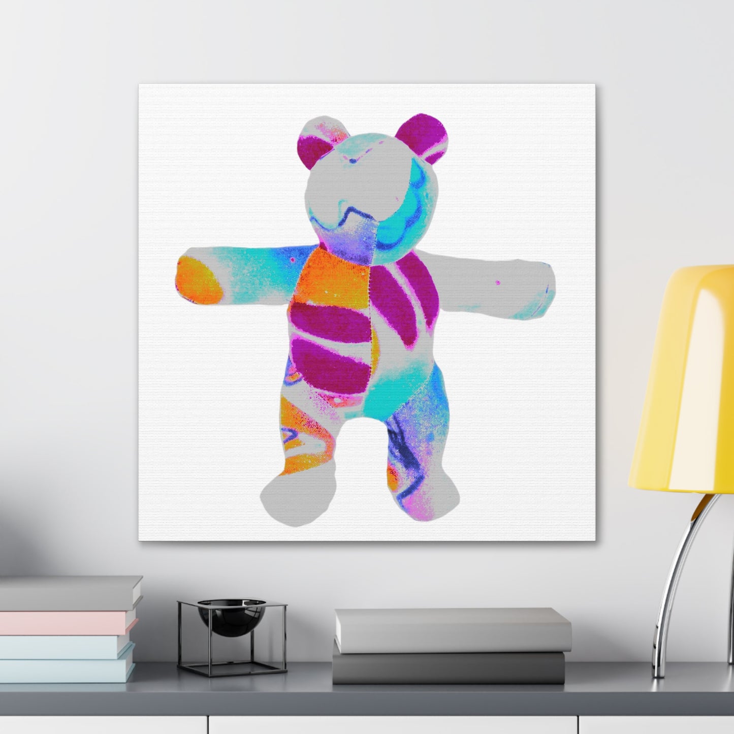 bold graffiti teddy bear Canvas Gallery Wraps