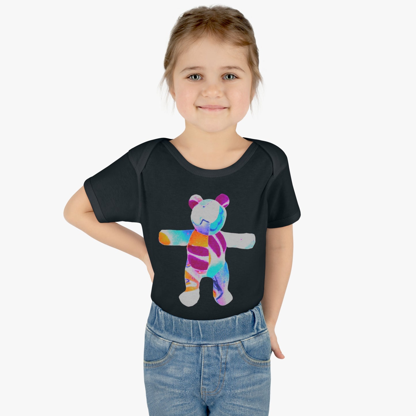 Baby Bodysuit - Bold Graffiti Teddy Bear