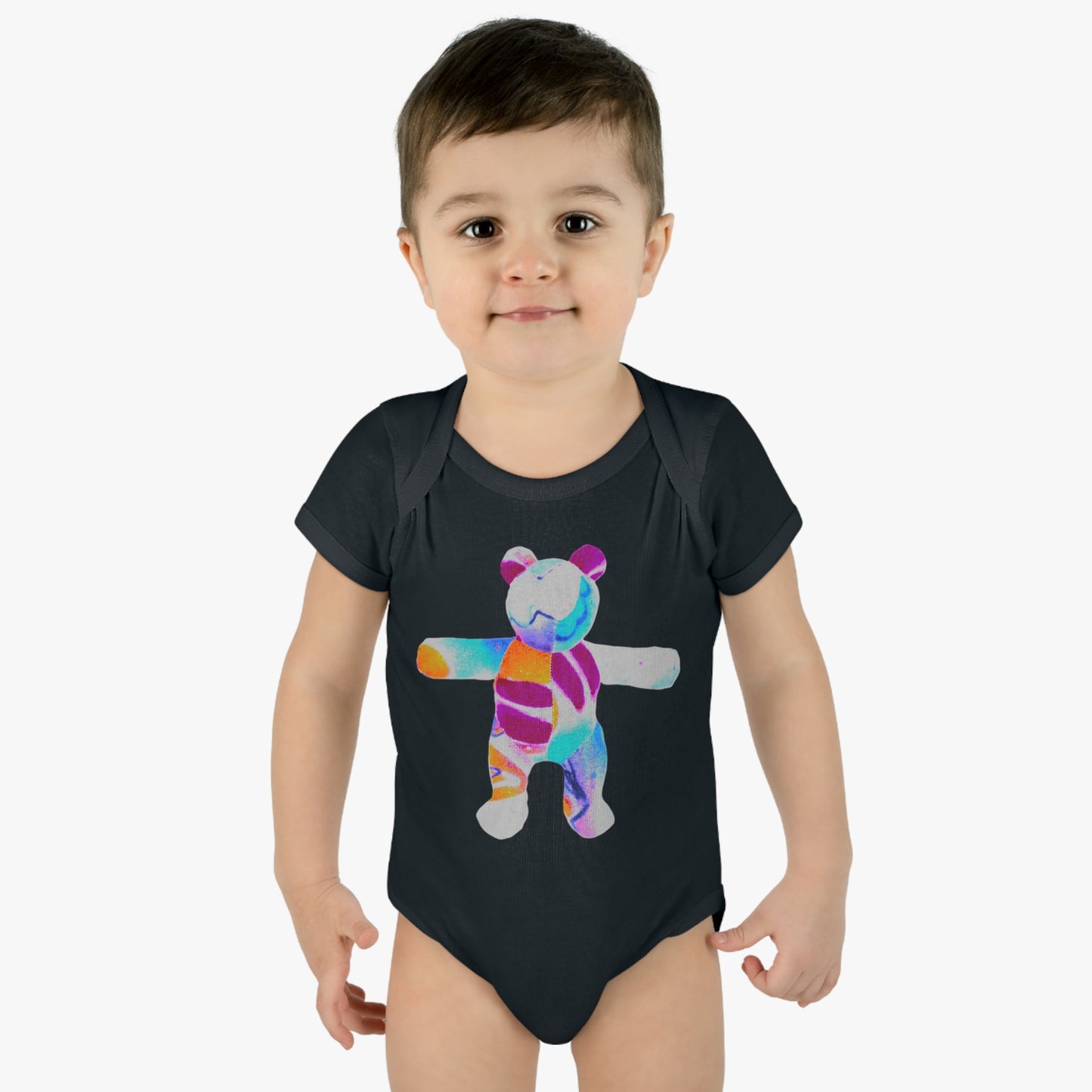 Baby Bodysuit - Bold Graffiti Teddy Bear