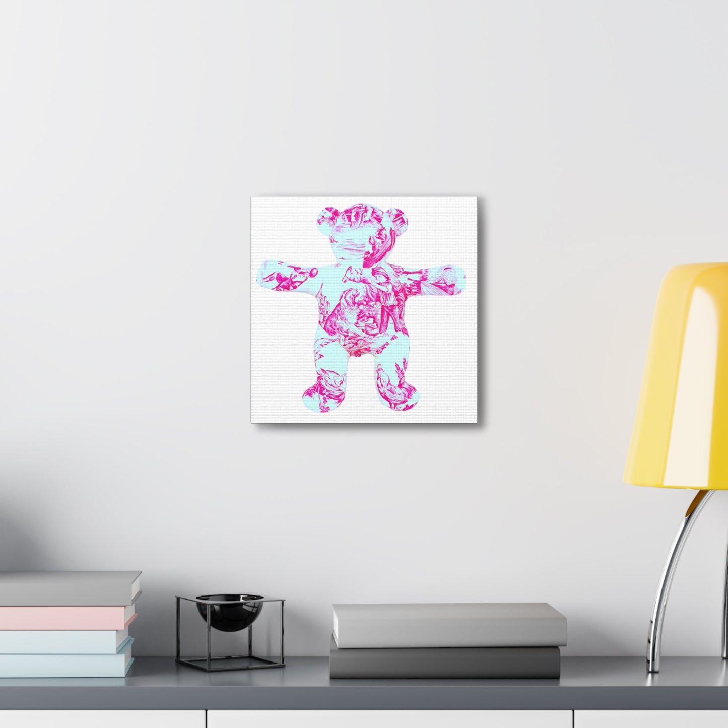 hot pink boy and dog Canvas Gallery Wraps